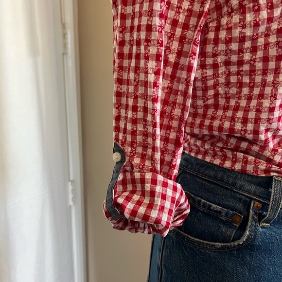 Tommy Hilfiger 100% Cotton Gingham Roll Tab Shirt - Picture 5 of 7